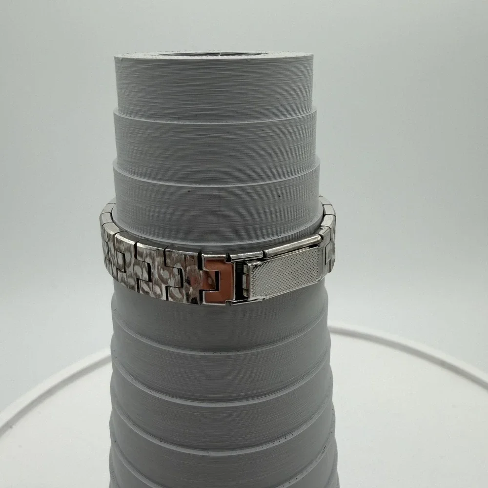 Vintage Enicar Silver‎ Tone Textured Link Analog Manual Women Watch